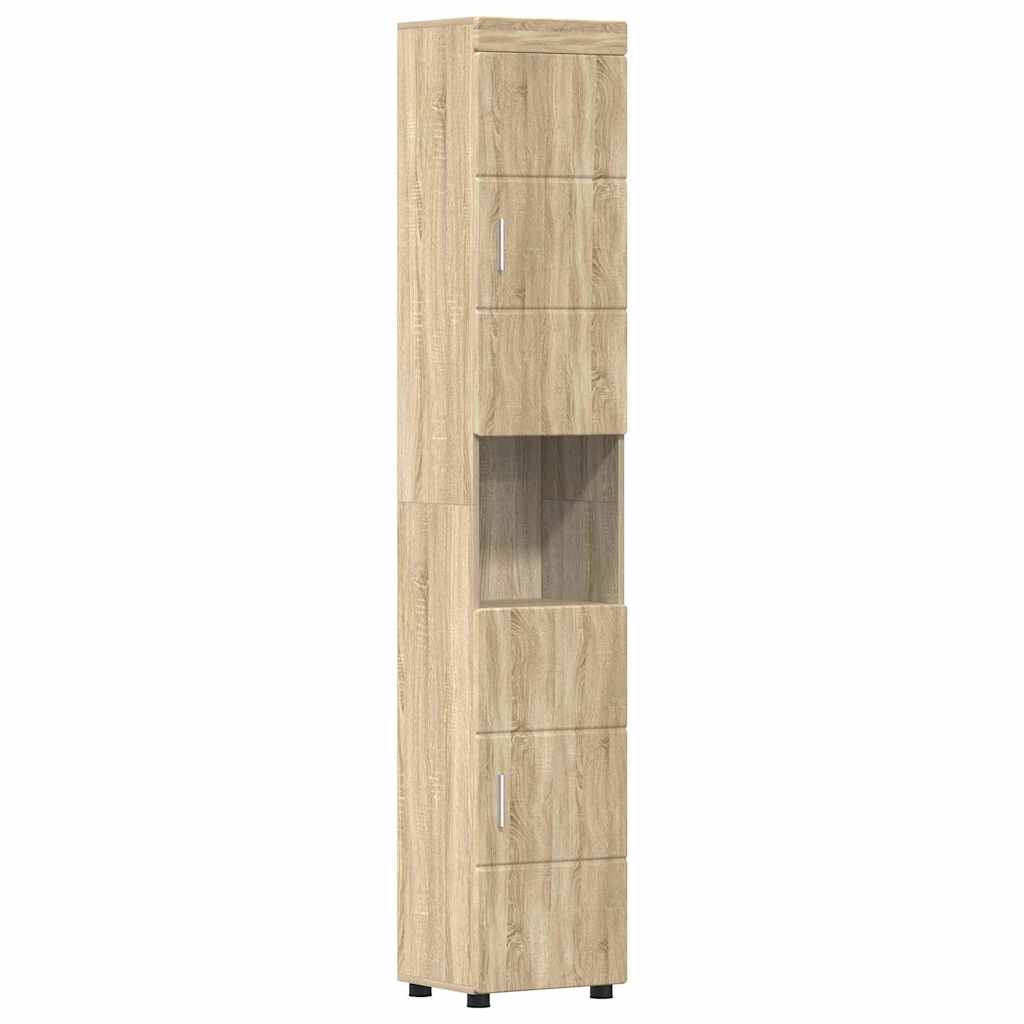Badezimmer Schrank TULUM Sonoma-Eiche 37 x 31,5 x 203 cm
